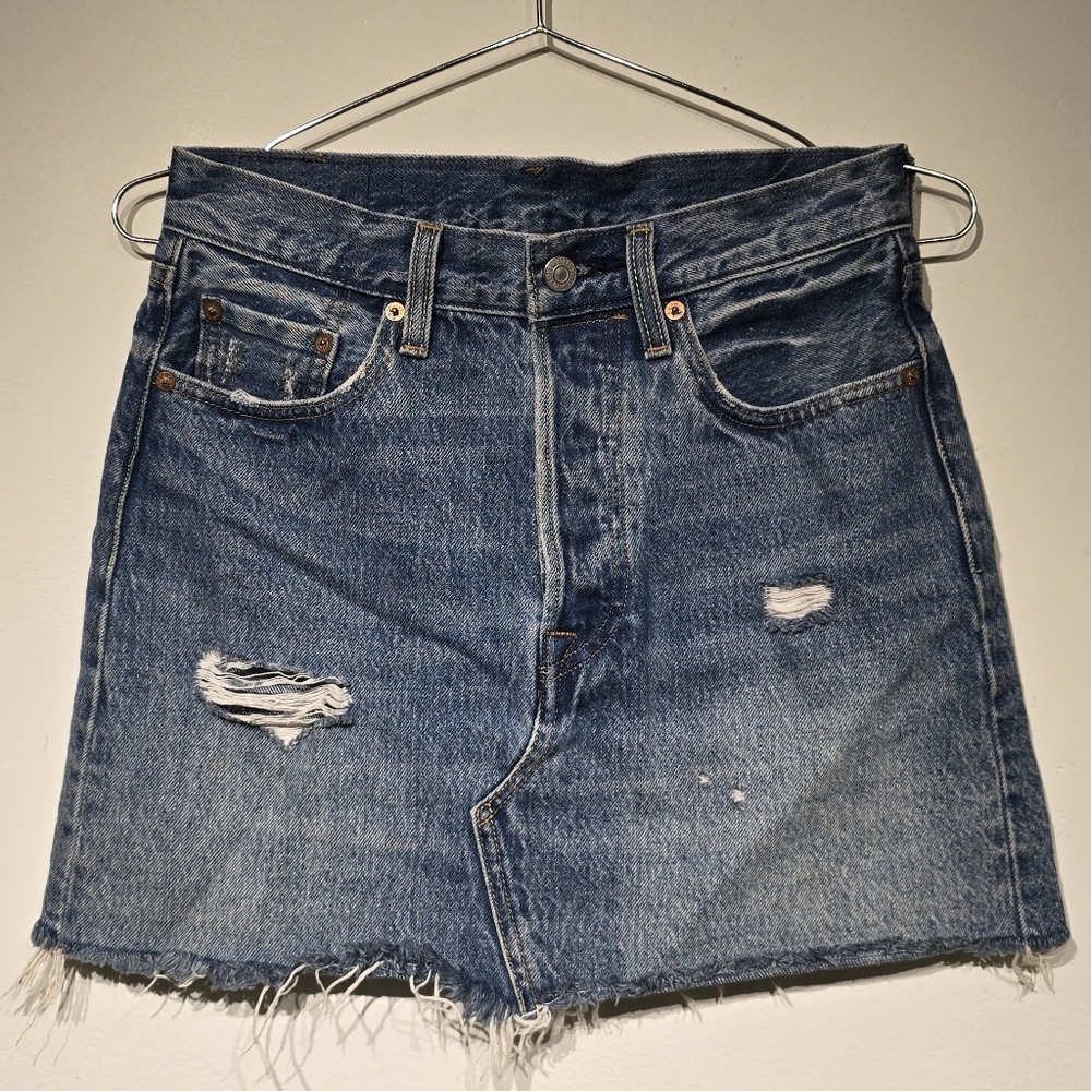 Levi's Distressed Denim Mini Skirt